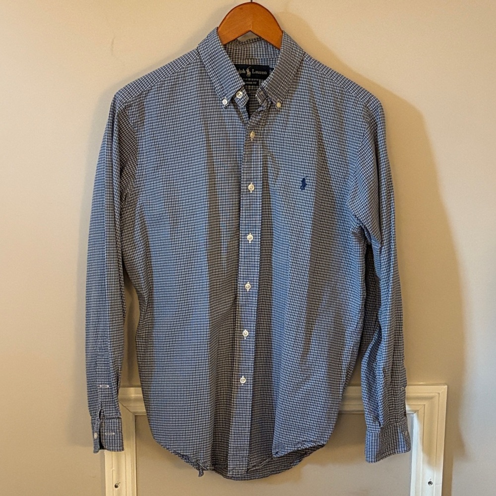 Polo by Ralph Lauren Men's Blue Check Dress Shirt